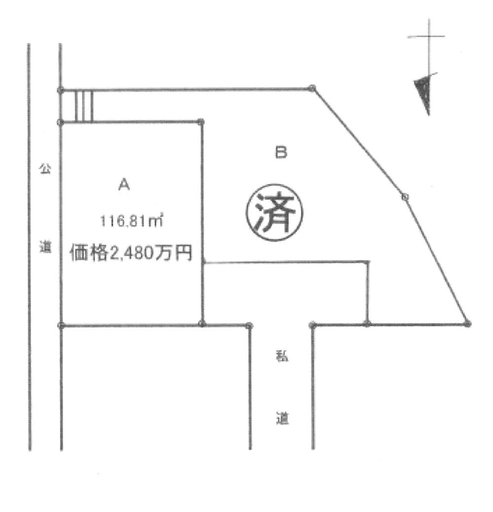 Compartment figure. Land price 24,800,000 yen, Land area 116.81 sq m