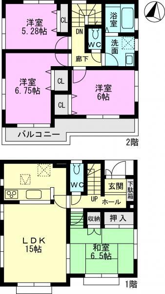 Floor plan. 35,900,000 yen, 4LDK, Land area 111.08 sq m , Building area 93.08 sq m