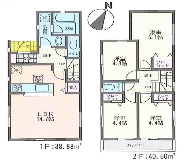 Floor plan. 28.8 million yen, 4LDK, Land area 102.83 sq m , Is the floor plan drawings of the building area 79.38 sq m 4LDK. 