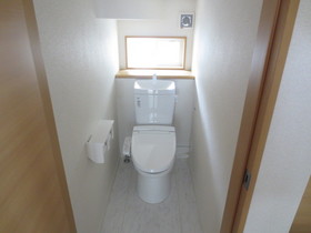 Toilet. First floor toilet is a warm water washing heating toilet seat.