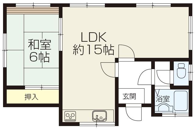 Floor plan. 12.8 million yen, 1LDK, Land area 135.26 sq m , Building area 50.36 sq m