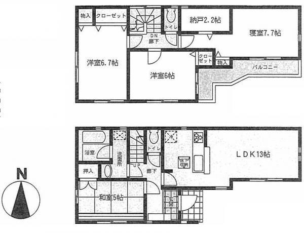 Floor plan. 26,800,000 yen, 4LDK, Land area 100.73 sq m , Building area 91.52 sq m