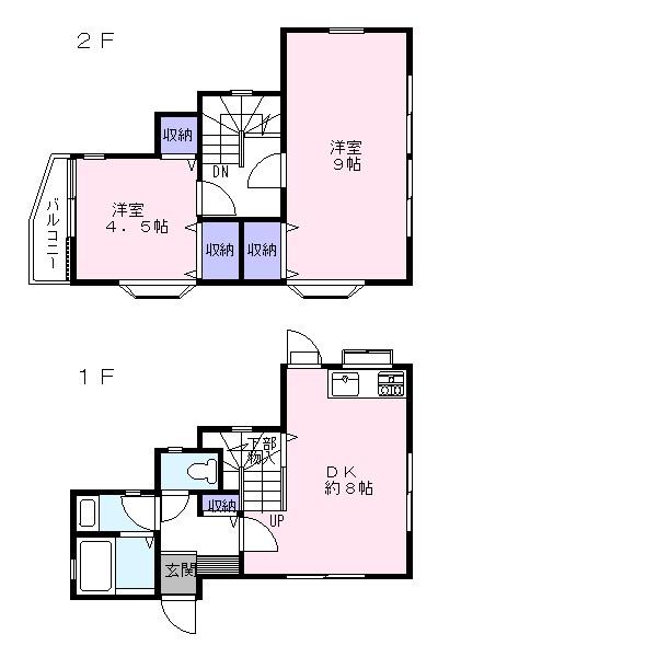 Floor plan. 17.8 million yen, 2DK, Land area 51 sq m , Building area 55.88 sq m