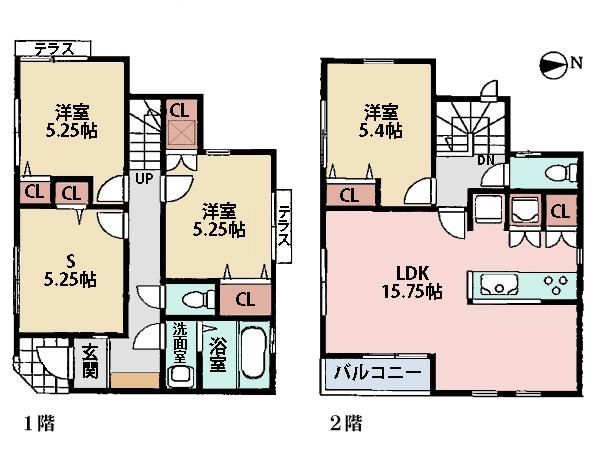Floor plan. 32,800,000 yen, 3LDK + S (storeroom), Land area 90.77 sq m , Visualize the energy of the home building area 88.39 sq m HEMS introduction! Power saving can be expected.