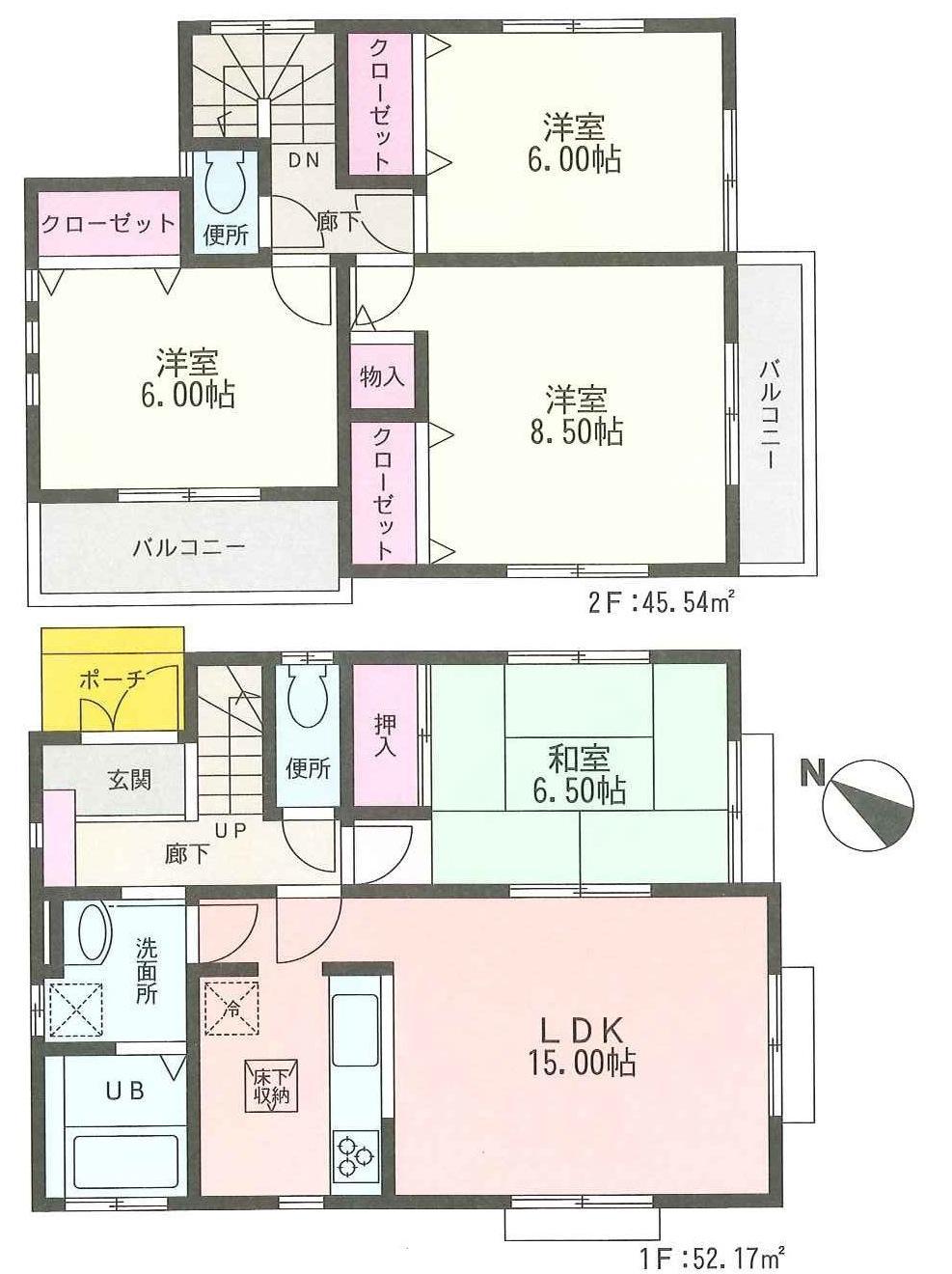 Floor plan. 34,800,000 yen, 4LDK, Land area 146.72 sq m , Building area 97.71 sq m Mato