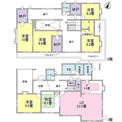 Floor plan. 6LD ・ Floor plan of the K type! Entrance has become a stairwell, Throne open feeling