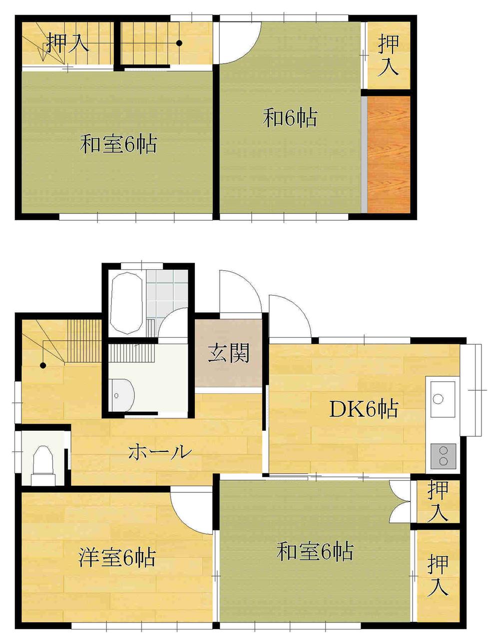 Floor plan. 13 million yen, 4DK, Land area 186.04 sq m , Building area 75.98 sq m