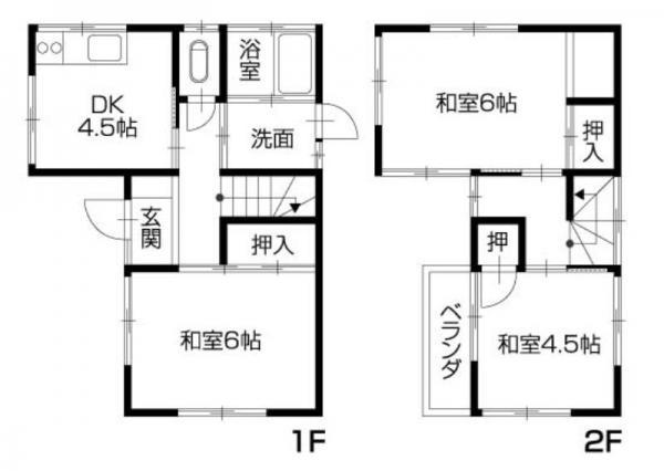 Floor plan. 13.8 million yen, 3DK, Land area 68.25 sq m , Building area 56.3 sq m