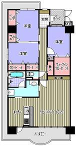 Floor plan. 3LDK, Price 25 million yen, Footprint 100.25 sq m , Balcony area 15 sq m