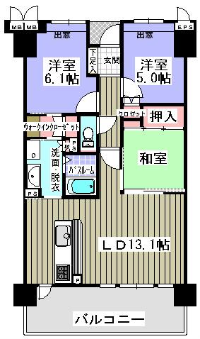 Floor plan. 3LDK, Price 15.8 million yen, Occupied area 71.05 sq m