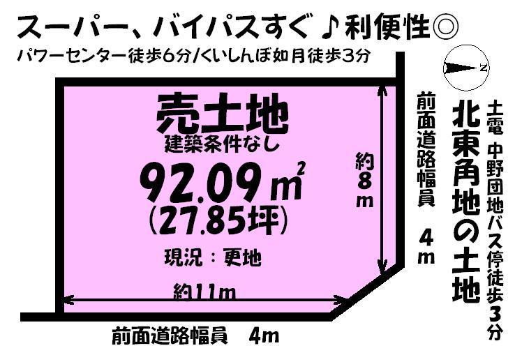 Compartment figure. Land price 6.9 million yen, Land area 92.09 sq m