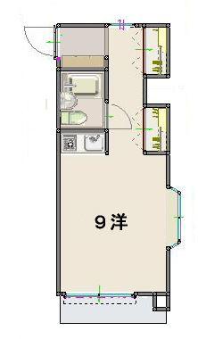 Floor plan. Price 2.9 million yen, Occupied area 21.73 sq m , Balcony area 3 sq m