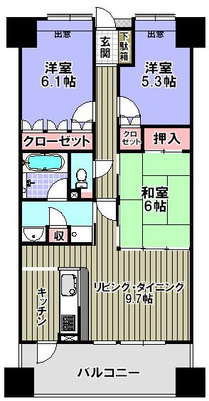 Floor plan. 3LDK, Price 15.9 million yen, Occupied area 73.08 sq m