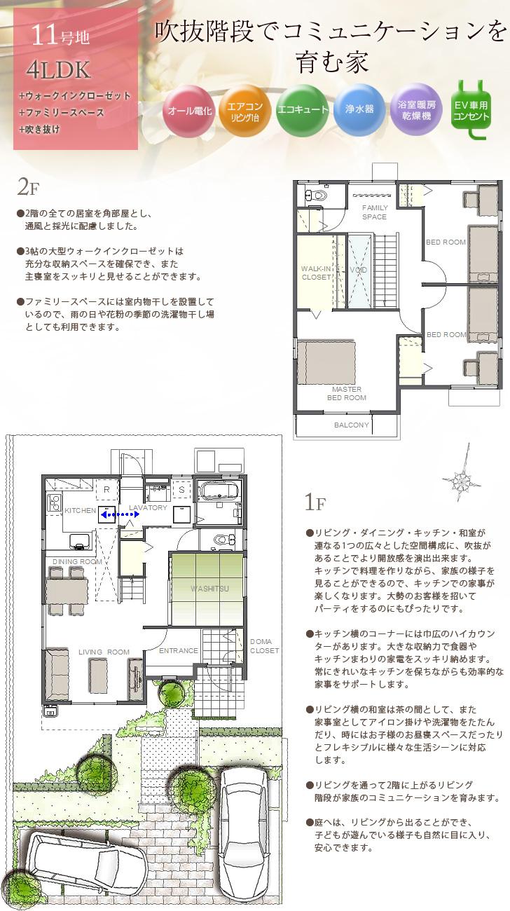 Floor plan.  [No. 11 place] So we have drawn on the basis of the Plan view] drawings, Plan and the outer structure ・ Planting, such as might actually differ slightly from.  Also, furniture ・ Car, etc. are not included in the price.