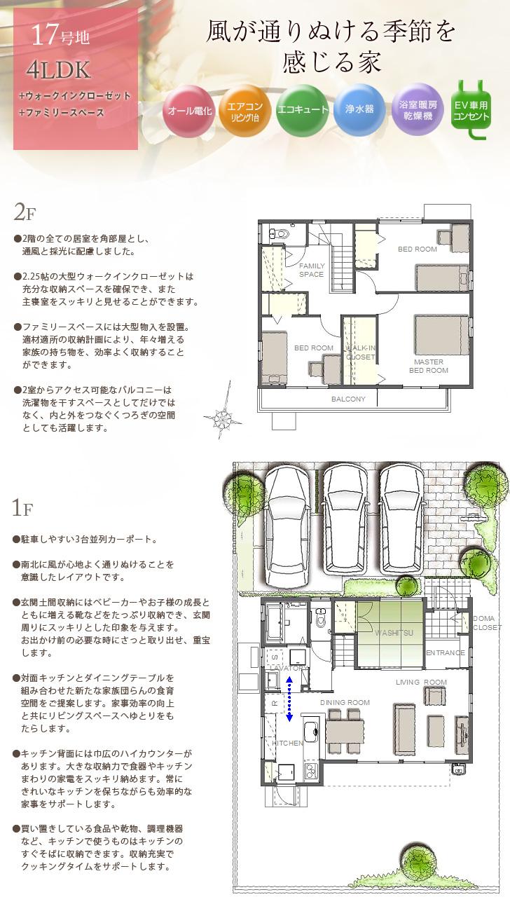 Floor plan.  [No. 17 place] So we have drawn on the basis of the Plan view] drawings, Plan and the outer structure ・ Planting, such as might actually differ slightly from.  Also, furniture ・ Car, etc. are not included in the price.