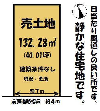 Compartment figure. Land price 12,003,000 yen, Land area 132.28 sq m