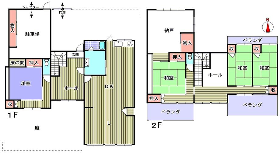 Floor plan. 55 million yen, 4LDK, Land area 287.59 sq m , A building area of ​​225.54 sq m atrium is taken between spacious! . 