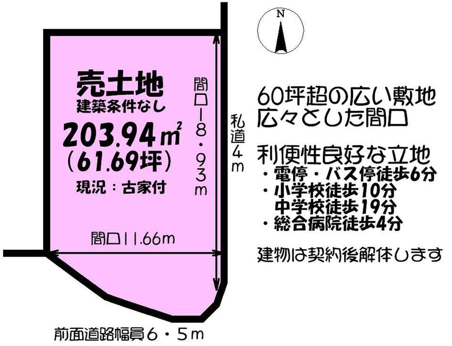Compartment figure. Land price 9,871,000 yen, Land area 203.94 sq m