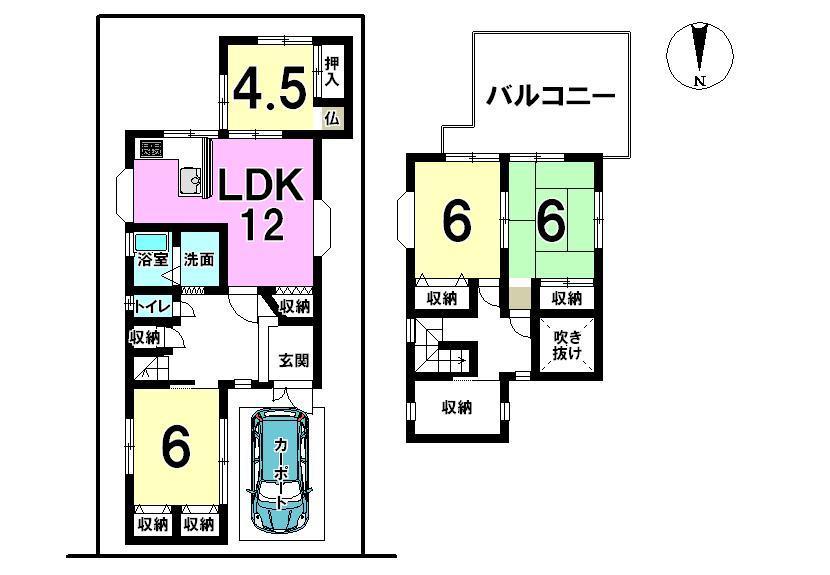 Floor plan. 14.9 million yen, 4LDK, Land area 106.51 sq m , Building area 106.51 sq m