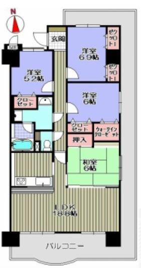 Floor plan. 4LDK, Price 17.8 million yen, Occupied area 97.92 sq m , Balcony area 37 sq m