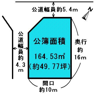 Compartment figure. Land price 7.4 million yen, It is a land area 164.53 sq m topographic map! . 