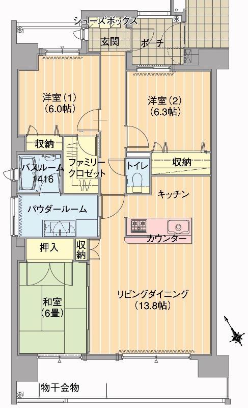 Floor plan. 3LDK, Price 19,800,000 yen, Occupied area 84.31 sq m angle room is 84 sq m more than 3LDK! .