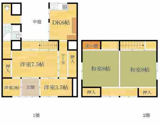 Floor plan. 1.6 million yen, 4LDK, Land area 173.54 sq m , Building area 111.25 sq m