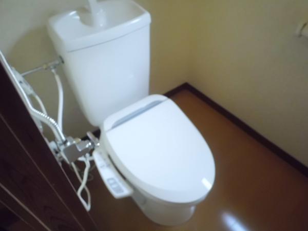 Toilet. Already exchange to 1F toilet new hot water cleaning toilet.