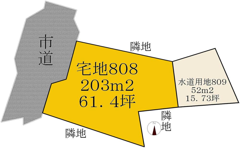 Compartment figure. Land price 6.1 million yen, Land area 203 sq m