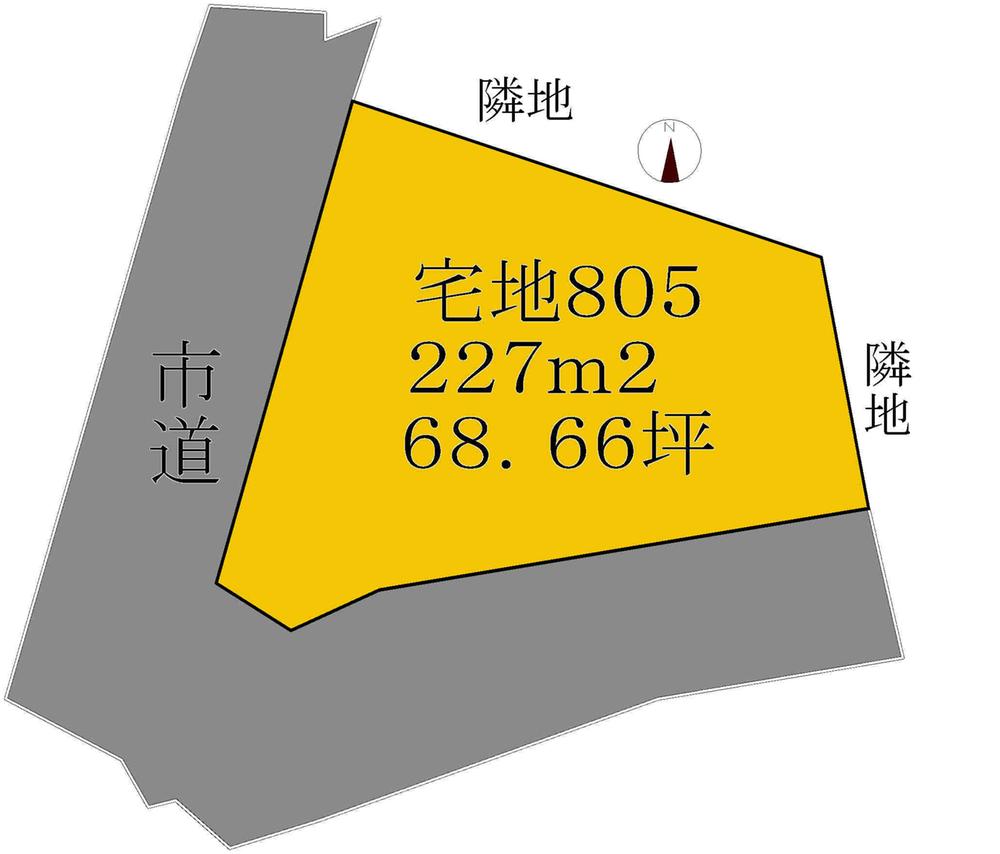Compartment figure. Land price 6.8 million yen, Land area 227 sq m