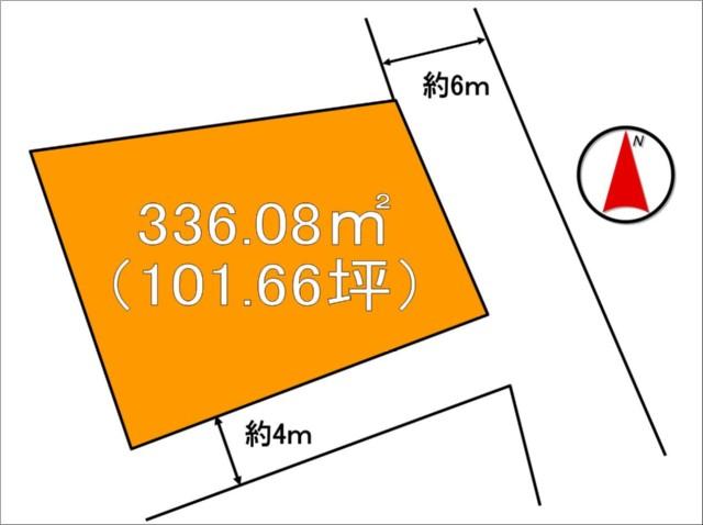 Compartment figure. Land price 4.8 million yen, Land area 336.08 sq m