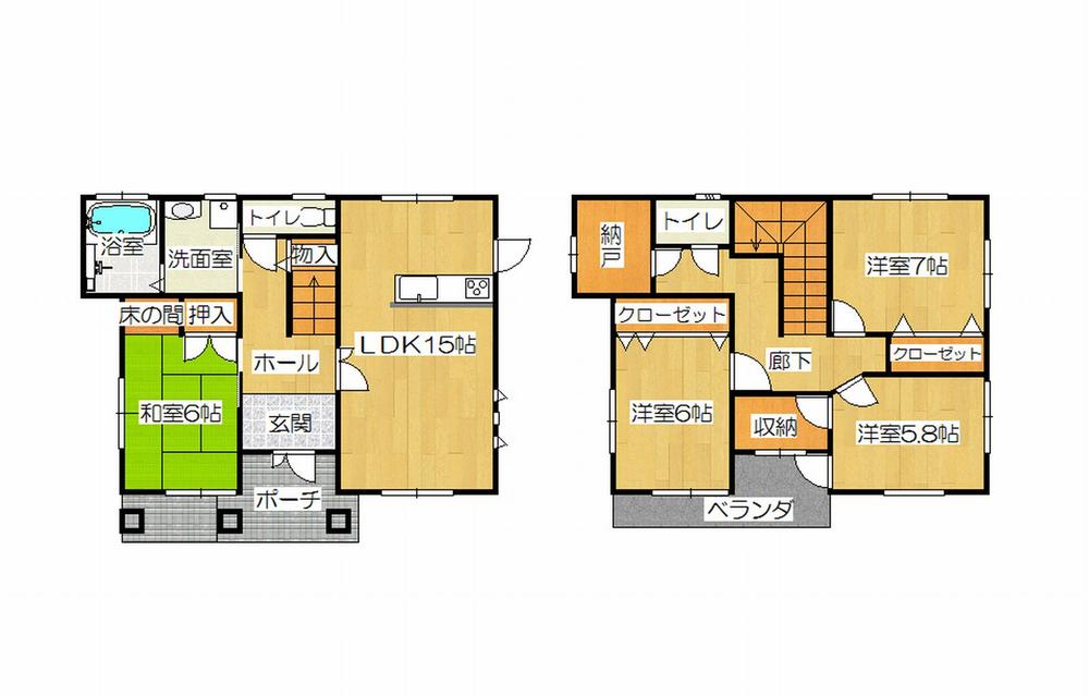 Floor plan. 18,800,000 yen, 4LDK + 2S (storeroom), Land area 298.47 sq m , Building area 118 sq m
