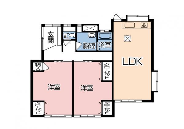 Floor plan. 8.9 million yen, 2LDK, Land area 296.16 sq m , Of building area 89.6 sq m each room spacious 2LDK