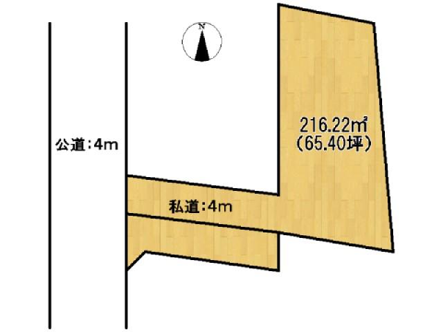 Compartment figure. Land price 4.8 million yen, Land area 216.22 sq m
