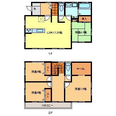 Floor plan. 23.8 million yen, 4LDK+S, Land area 166.22 sq m , Building area 103.5 sq m
