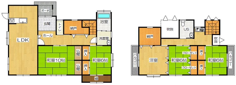 Floor plan. 15.8 million yen, 5LDK + 2S (storeroom), Land area 260.2 sq m , Building area 180.78 sq m