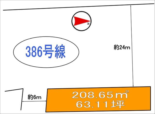 Compartment figure. Land price 4.64 million yen, Land area 208.65 sq m
