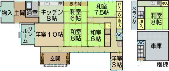 Floor plan. 5.8 million yen, 6DK, Land area 436.81 sq m , Building area 163.08 sq m