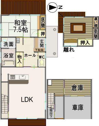 Floor plan. 12.9 million yen, 1LDK, Land area 501 sq m , Building area 73.87 sq m