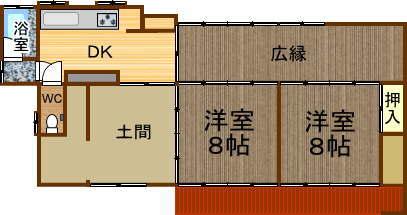 Floor plan. 7.8 million yen, 2DK, Land area 567.47 sq m , Building area 94.45 sq m
