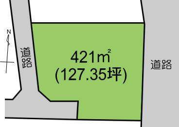 Compartment figure. Land price 3.98 million yen, Land area 421 sq m