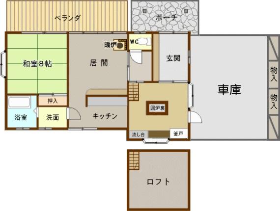 Floor plan. 23.8 million yen, 2LDK, Land area 608 sq m , Building area 81.59 sq m