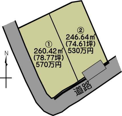 Compartment figure. Land price 5.3 million yen, Land area 246.64 sq m