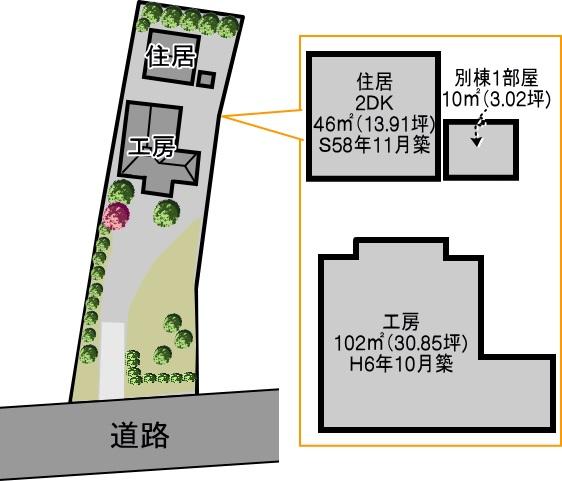 Floor plan. 6.5 million yen, 2DK, Land area 1,284.47 sq m , Building area 46 sq m