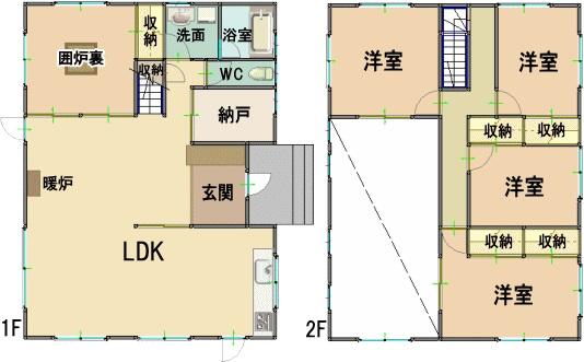 Floor plan. 19,800,000 yen, 5LDK, Land area 2,022.19 sq m , Building area 165.07 sq m