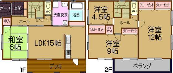 Floor plan. 20.8 million yen, 4LDK, Land area 193.12 sq m , Building area 114.27 sq m