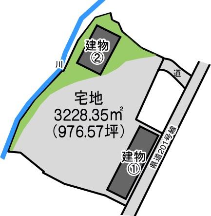 Compartment figure. Land price 9.8 million yen, Land area 3,228.35 sq m