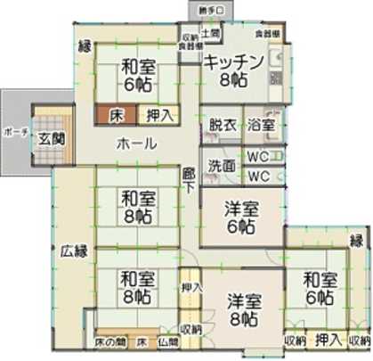 Floor plan. 38 million yen, 6DK, Land area 1,594.98 sq m , Building area 192.44 sq m