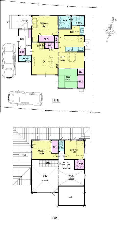 Floor plan. (83 No. land model house), Price 30,980,000 yen, 4LDK, Land area 187.08 sq m , Building area 105.16 sq m