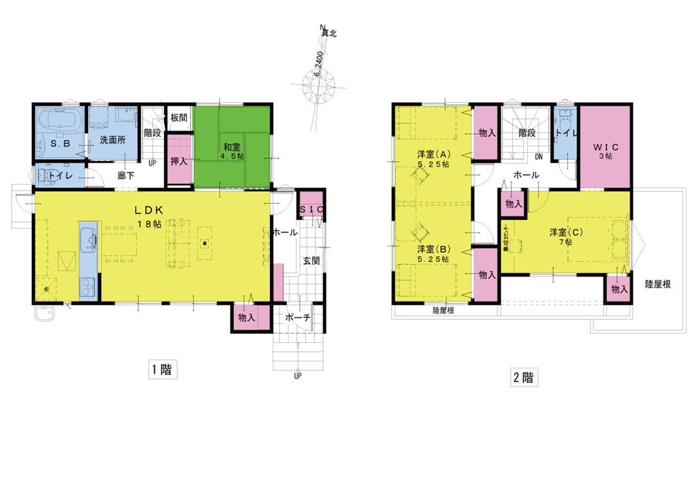 Floor plan. 83 No. land model house state of
